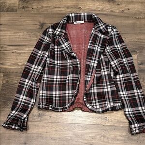Grace Karin Black and Red Plaid Blazer